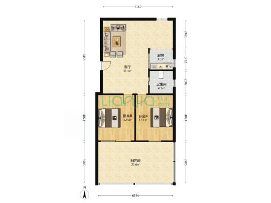 莫邪路370号 2室1厅1卫 72平方