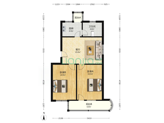 北门路209弄小区 2室1厅1卫 72平方