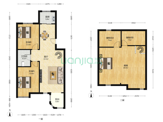 英伦世家 2室1厅1卫 88平方