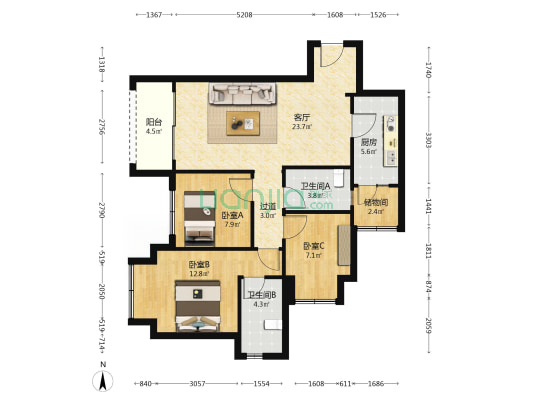 雅居乐九龙雅郡 3室1厅2卫 99平方