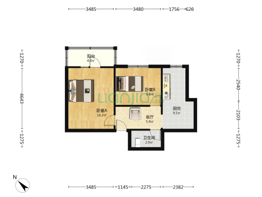 台儿庄路（和平区） 2室1厅1卫 65平方