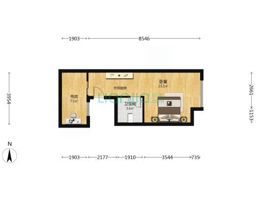 启迪协信科技城 2室0厅1卫 55平方