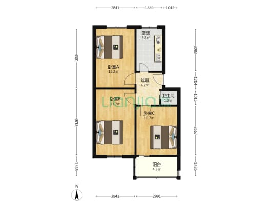 同乐路4号院 3室0厅1卫 65平方