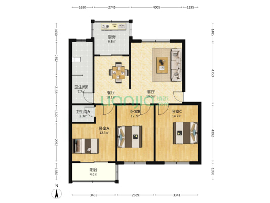 中昌新村东区 3室2厅2卫 112平方