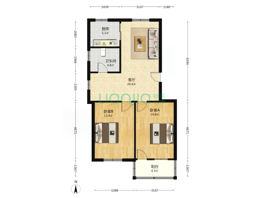 新义村 2室1厅1卫 86平方
