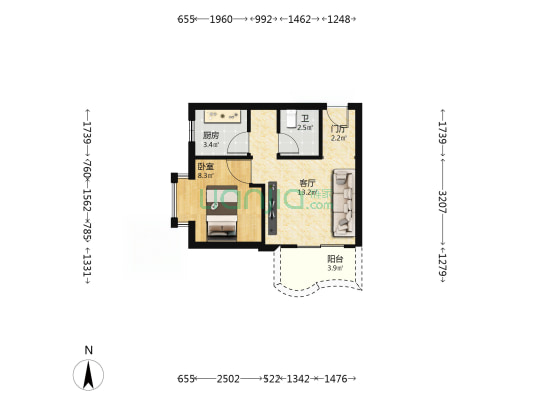 趣雅名苑 1室1厅1卫 40平方