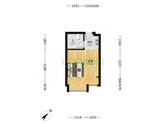 万科金色梦想 1室0厅1卫 33平方
