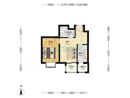 柳浪家园北里 1室1厅1卫 47平方