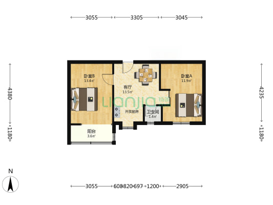 马塍路15号 2室1厅1卫 52平方