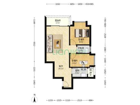 名泰轩 2室1厅1卫 59平方