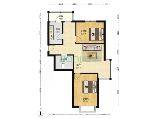轩和里 2室1厅1卫 96平方