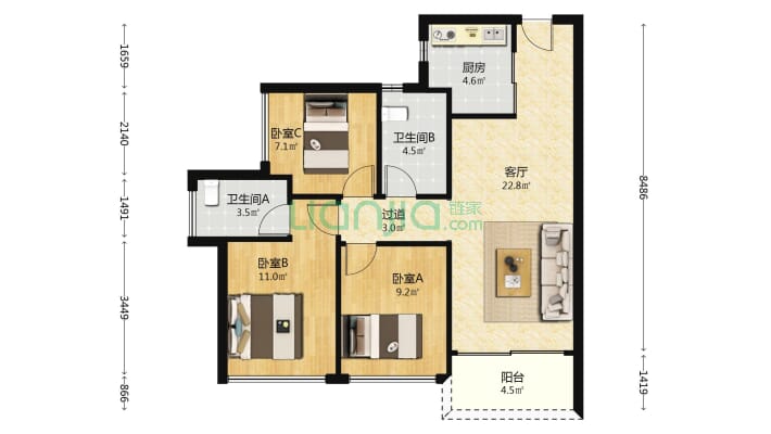 鸿荣源尚云二手房实景图