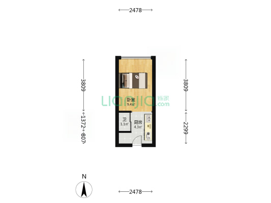融信城市之窗 1室0厅1卫 22平方