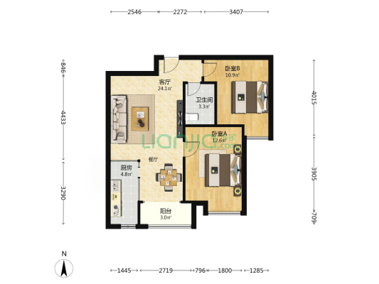 曲江国风世家C区 2室1厅1卫 79平方
