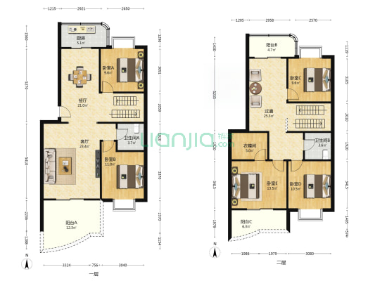留园森林别墅 5室2厅2卫 191平方