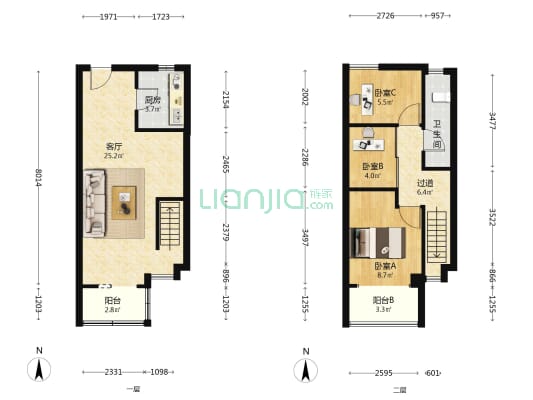 世濠大厦 3室1厅1卫 39平方