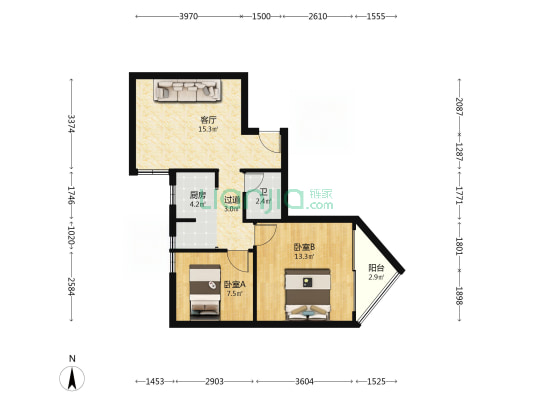 都市春天 2室1厅1卫 69平方