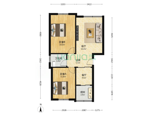 小寨西路114号院 2室2厅1卫 77平方