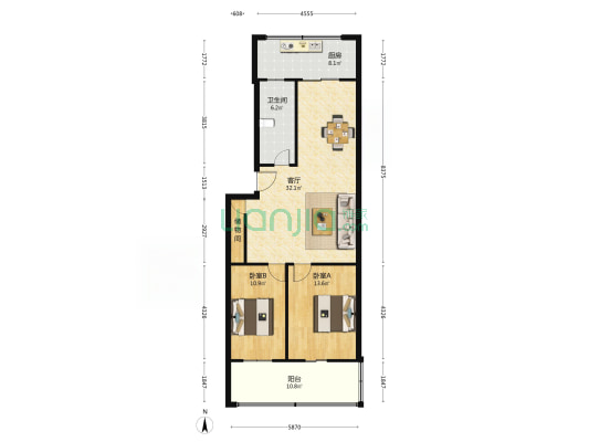 永安街7号 2室1厅1卫 89平方