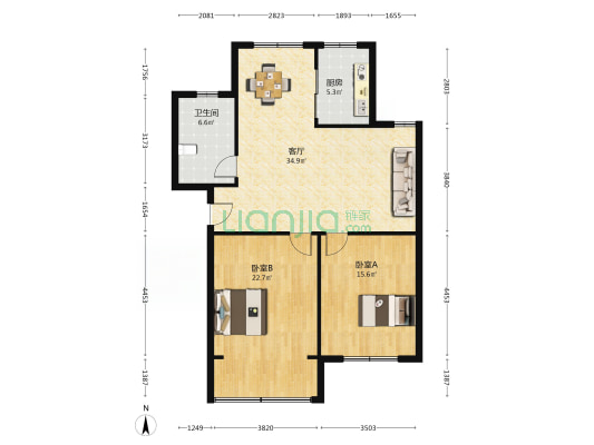 荆溪苑 2室1厅1卫 104平方