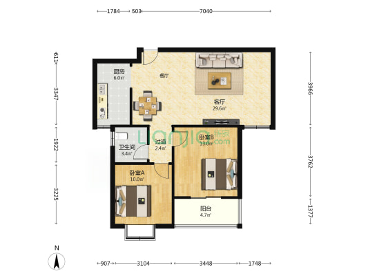 十二街坊 2室1厅1卫 97平方