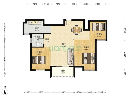 兴乐佳苑 3室1厅1卫 99平方