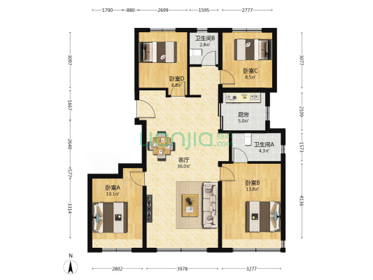 建发·璟院 4室0厅0卫 128平方
