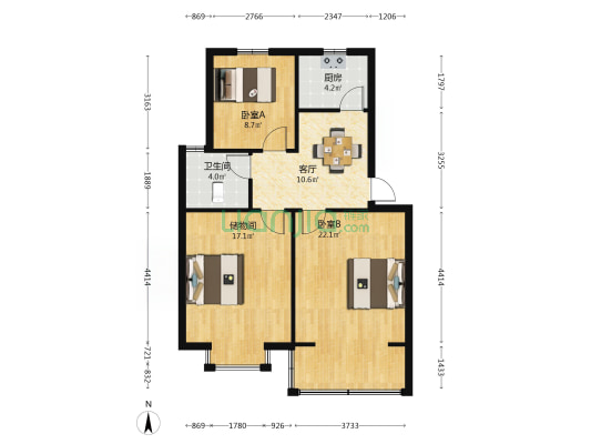 尹东九村（B区） 2室1厅1卫 82平方