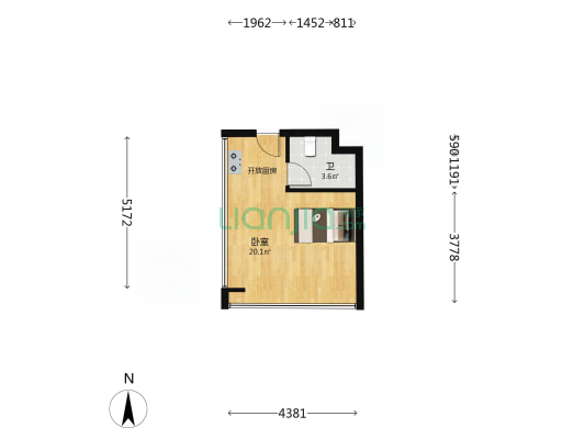 慧聪家电城 1室0厅1卫 40平方