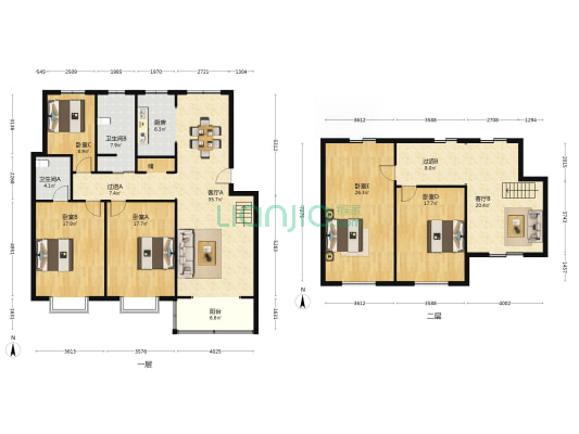 明珠花园东区 5室2厅2卫 211平方