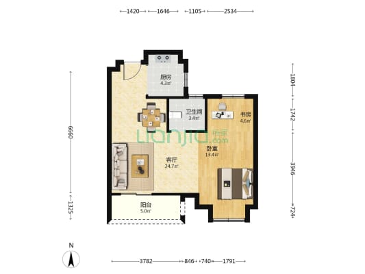 剑江和美苑 2室1厅1卫 72平方