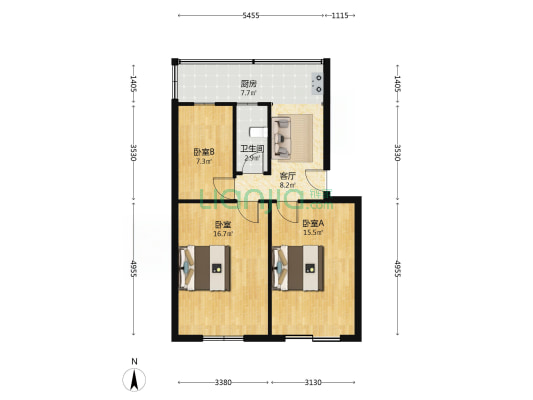 汉阳大道79到85号 3室1厅1卫 65平方