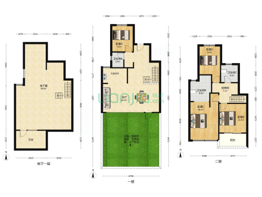 东原水沐·印长江 4室1厅3卫 208平方