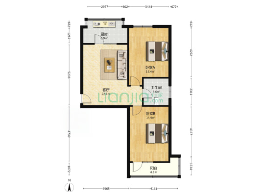 翠华路333号 2室1厅1卫 83平方