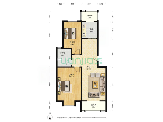 兰海小区 2室1厅1卫 106平方