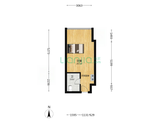 星河云颂府 1室0厅1卫 43平方