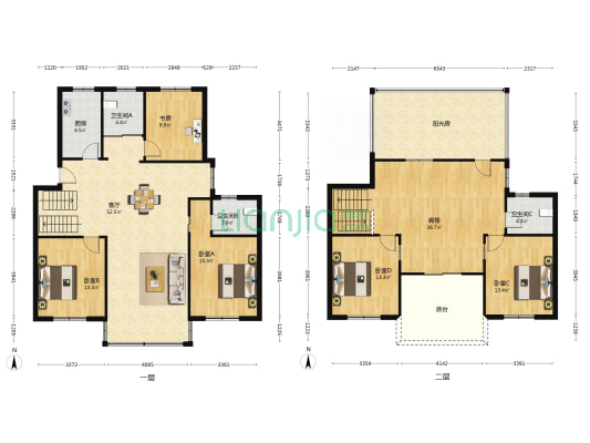 苏达公寓 5室1厅3卫 187平方