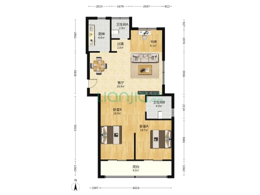 尚品·东越府 3室1厅2卫 122平方