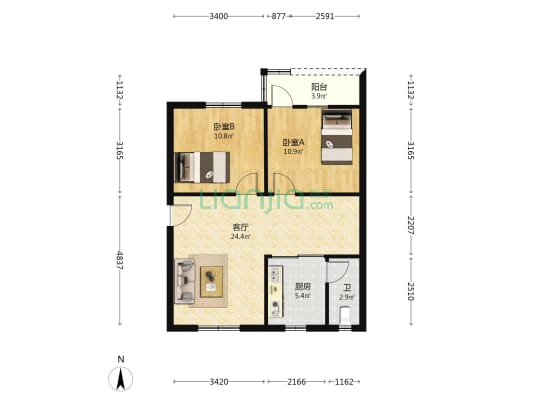 恩上路一巷11号 2室1厅1卫 68平方