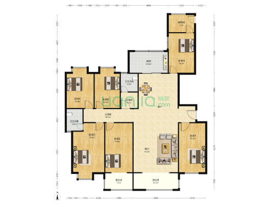 宇泰佳苑 6室1厅2卫 315平方