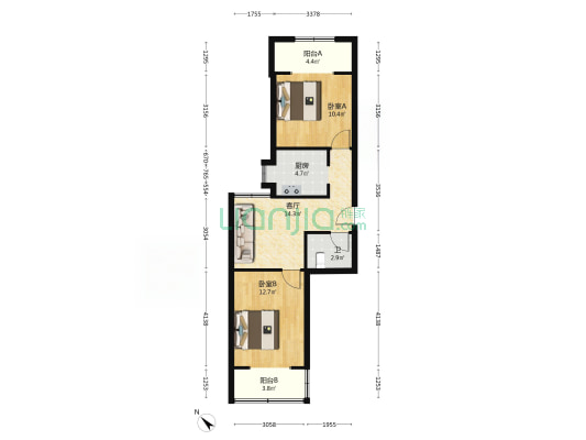 妙墩小区 2室1厅1卫 67平方