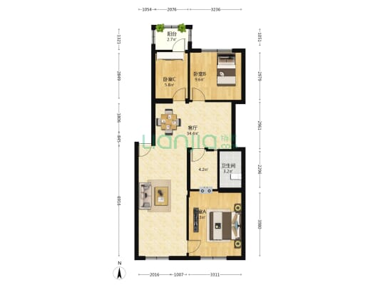 南头电话所综合楼 3室1厅1卫 86平方