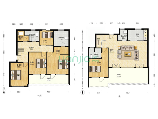绿城桃李桂香园 5室1厅4卫 195平方