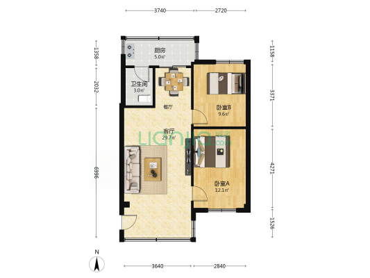 碧波楼 2室1厅1卫 67平方