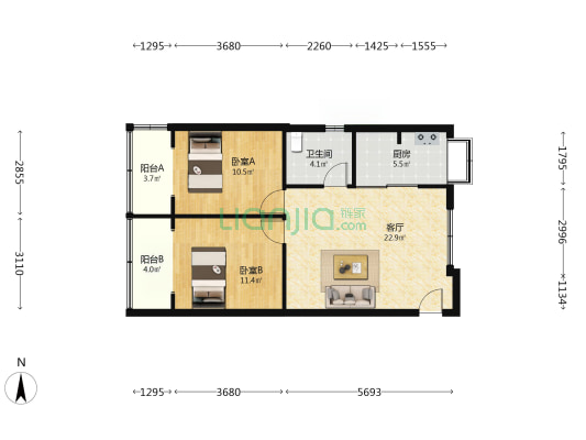 长线局小区 2室1厅1卫 73平方
