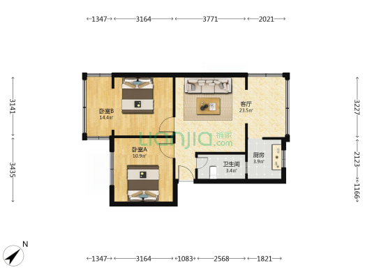 桂苑 2室1厅1卫 63平方