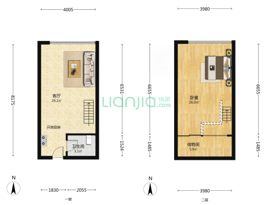 SOHO·新干线 1室1厅1卫 46平方