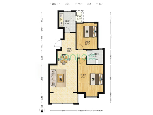 栈泾竹苑 2室1厅1卫 101平方