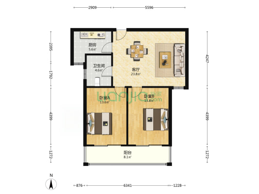 澄苑二区 2室1厅1卫 87平方