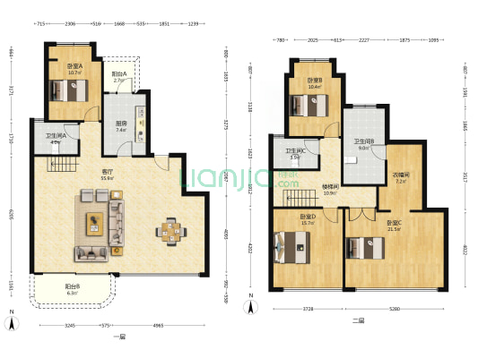 旭辉恒基江与山 4室1厅3卫 189平方